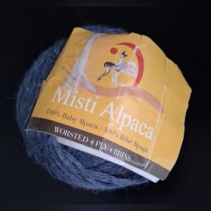 NWT Misti Alpaca Grey/Blue Baby Alpaca Worsted 4-Ply Crochet Knit Yarn